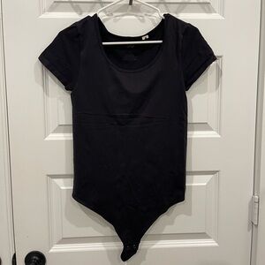 Black Scoop Neck Bodysuit